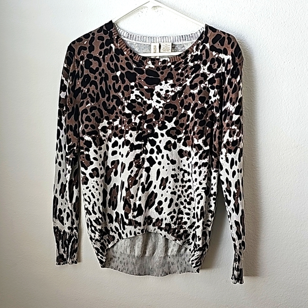 Mimi Chica Leopard Print Long Sleeves Shirt, Women's xs